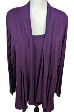 Laurel Top and cardigan Top B 43"Jacket 44" CB 26.5" Plum/Purple.top Draped